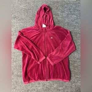 Lacoste maroon Hoodie with Zipper size Medium
